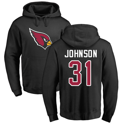 Arizona Cardinals Men Black David Johnson Name And Number Logo NFL Football #31 Pullover Hoodie Sweatshirts->arizona cardinals->NFL Jersey